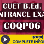 CUET B.Ed. COQP06